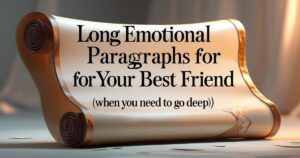 Long Emotional Paragraphs for Your Best Friend (When You Need to Go Deep)