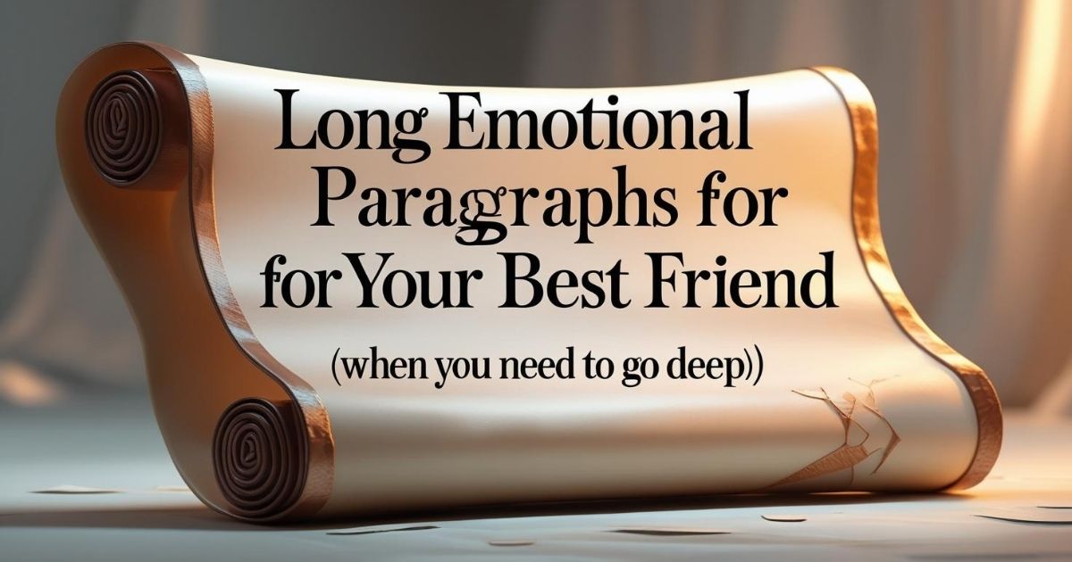 Long Emotional Paragraphs for Your Best Friend (When You Need to Go Deep)