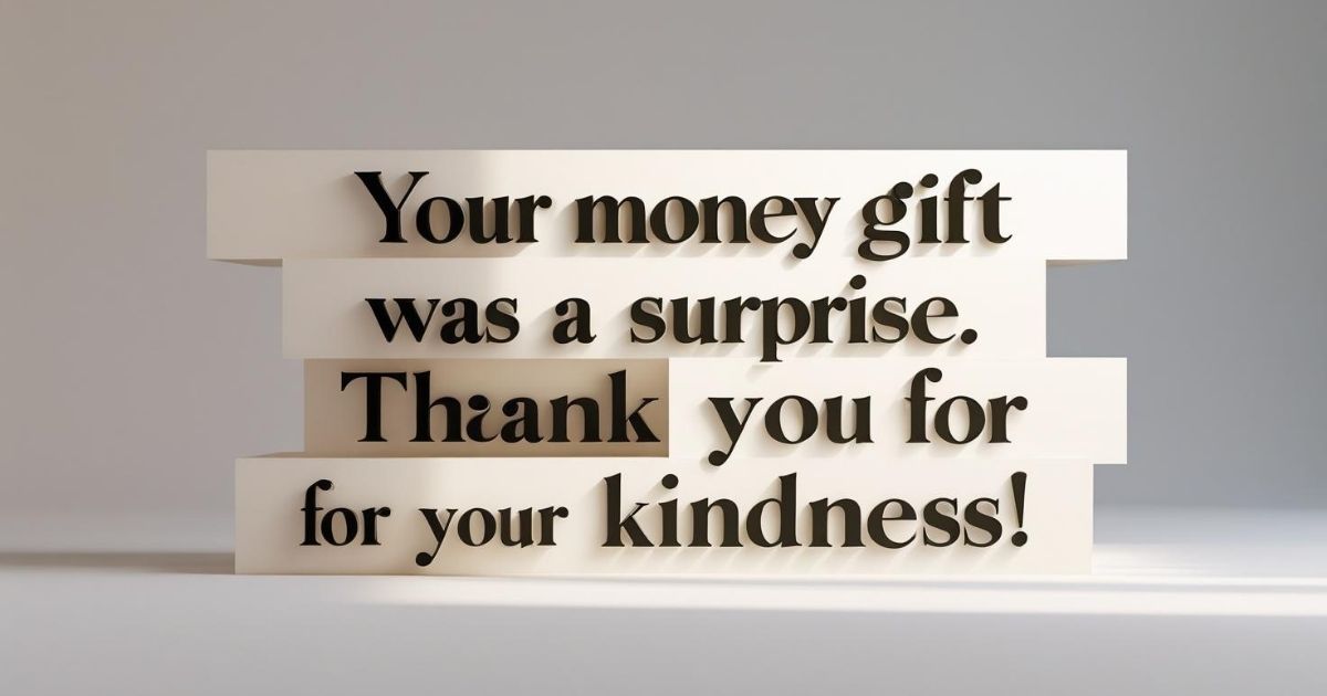 Simple Thank You Notes for Money Gift