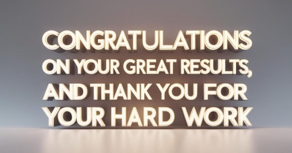 Thanks with Congratulations Examples
